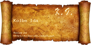 Kolbe Ida névjegykártya