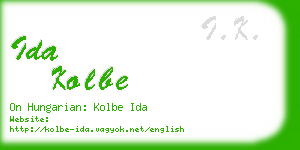 ida kolbe business card